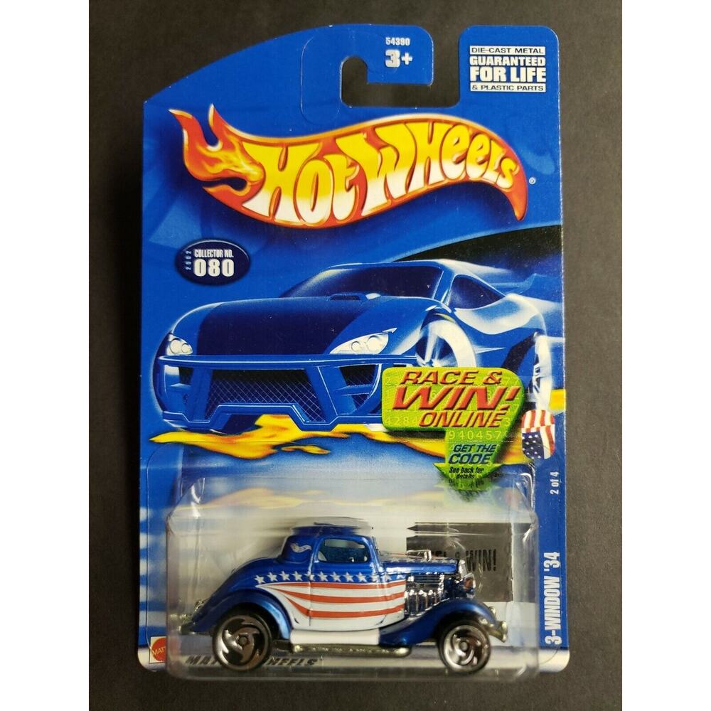 2002 - 1934 3-Window Coupe Hot Wheels Blue 080 2 of 4 W7